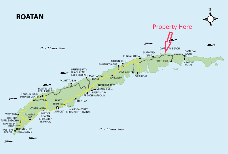 roatan map property location